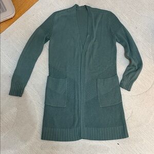 Women's Open Front Cardigan Sweater - tide water teal